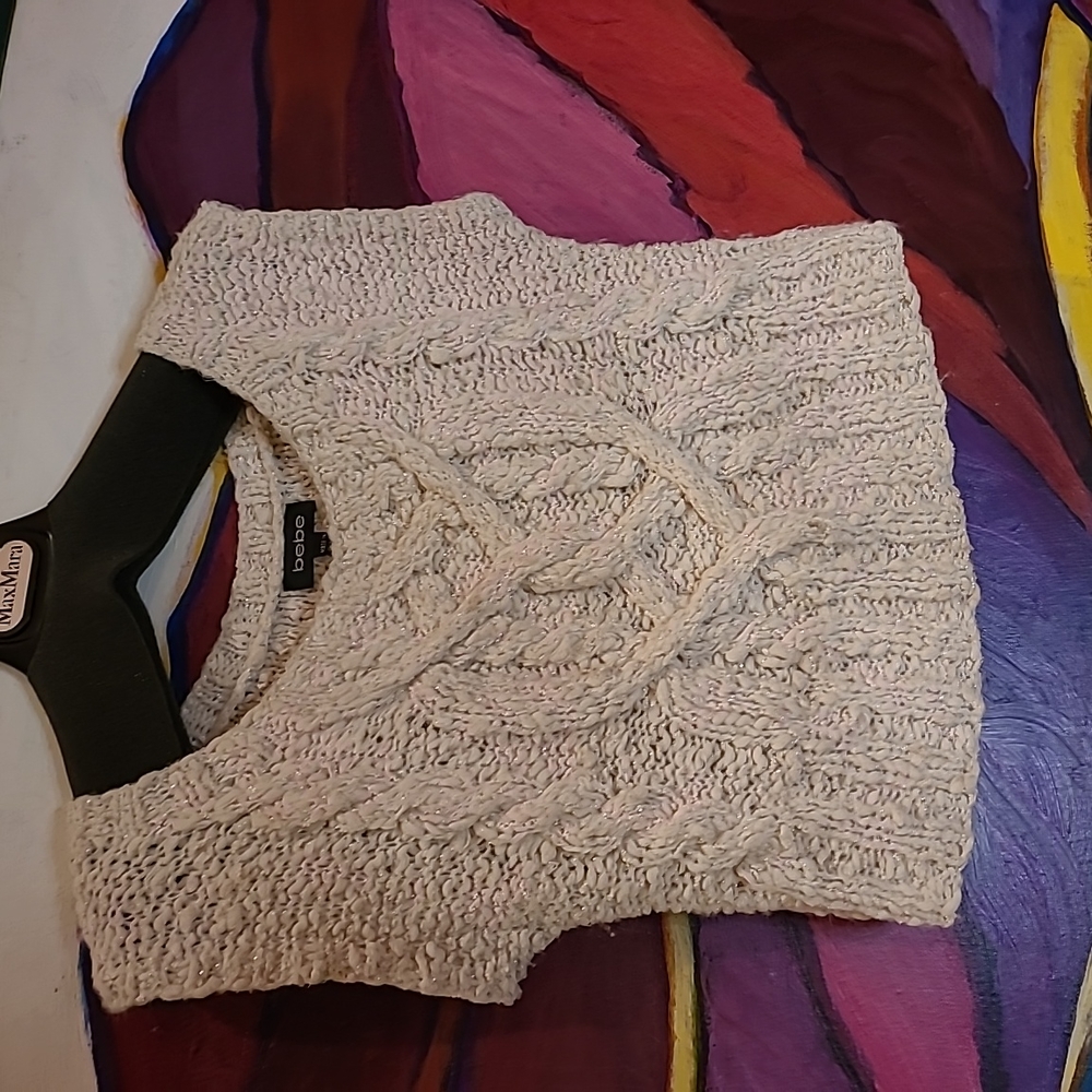 Bebe Vintage cable knitted vest xs to s